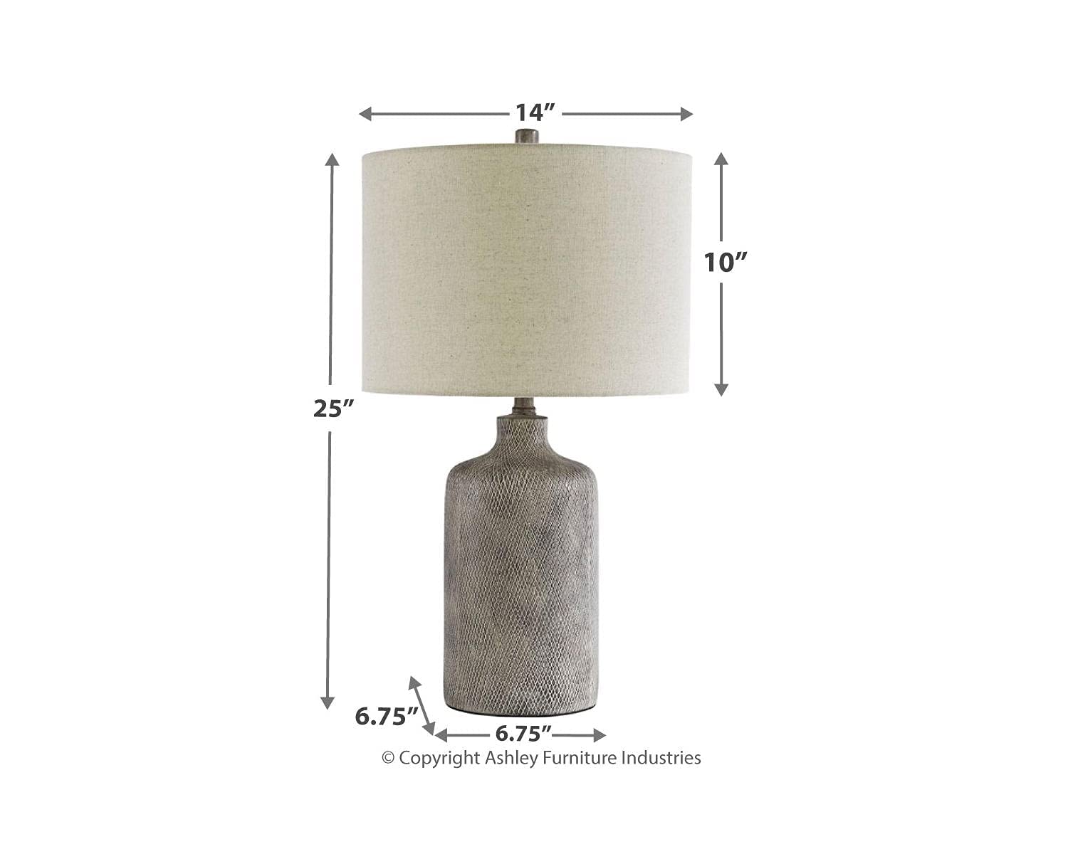 Signature Design by Ashley Linus 25in Ceramic Table Lamp, Antique Black, Model L117964