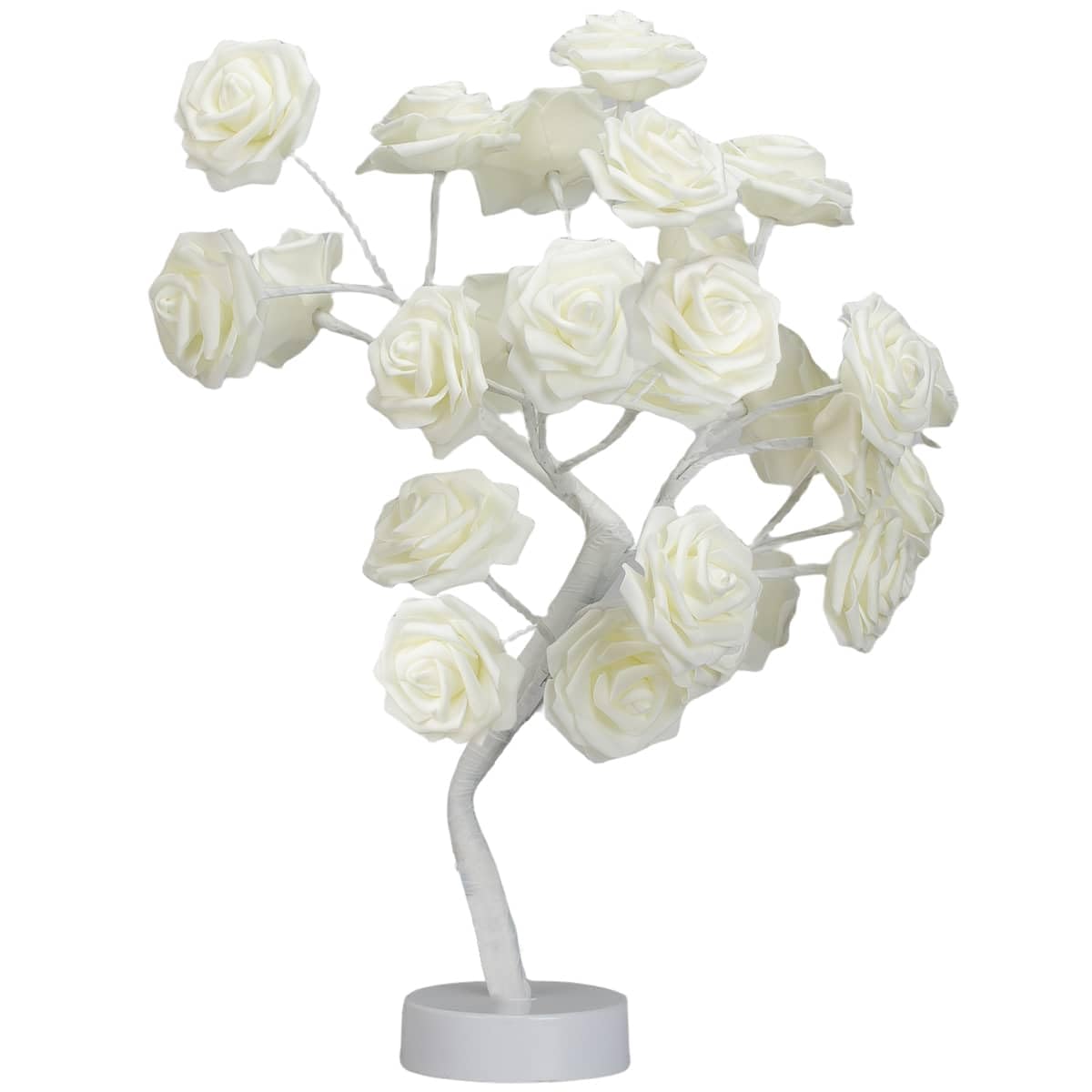 COLORLIFE Rose Lamp White Room Decoration White Flower Night Light Gift for Girlfriend Mom Daughter Aunt Gift for Her Birthday H
