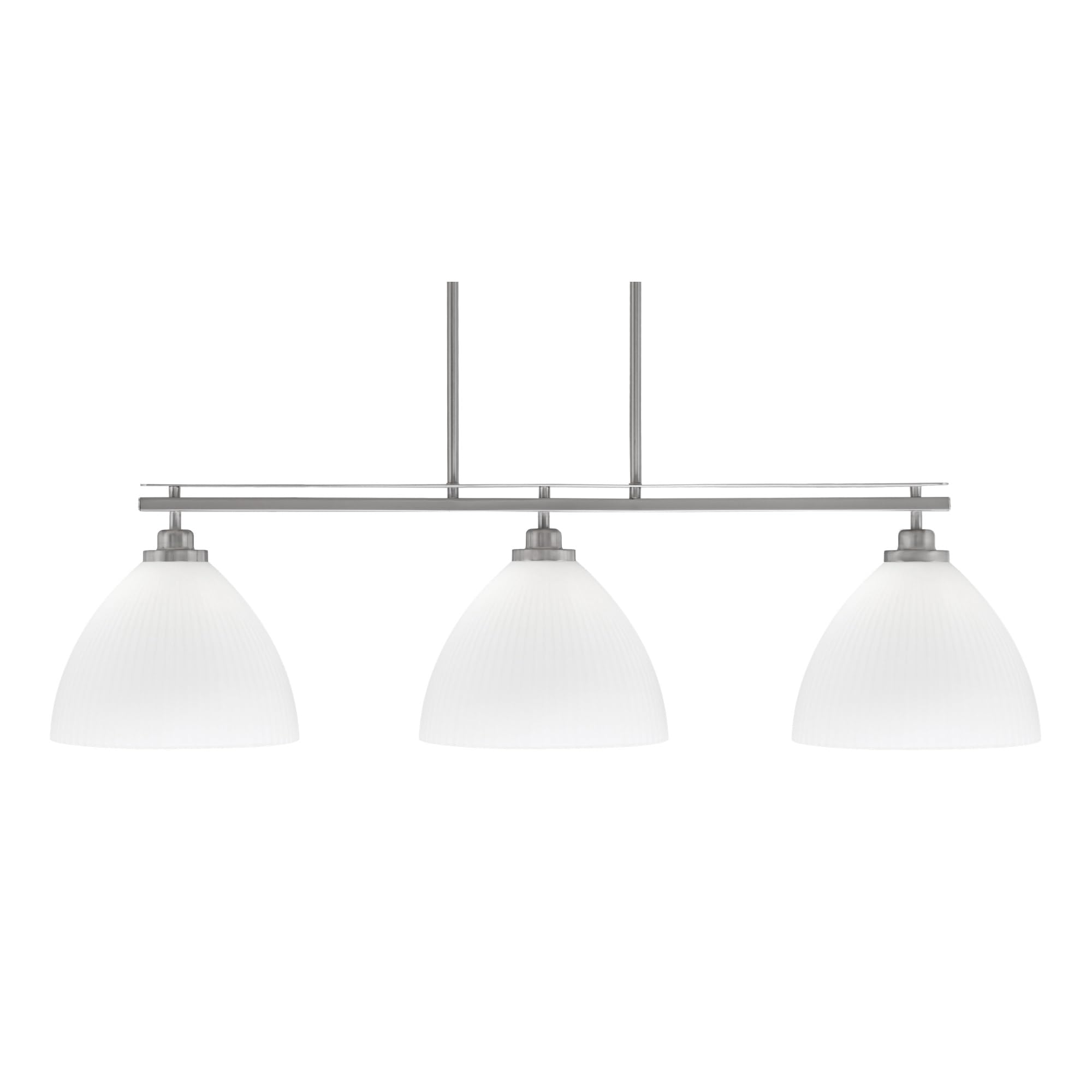 Toltec Lighting Odyssey 3 Light Island Light, Brushed Nickel Finish, 10.75in Opal Frosted Glass