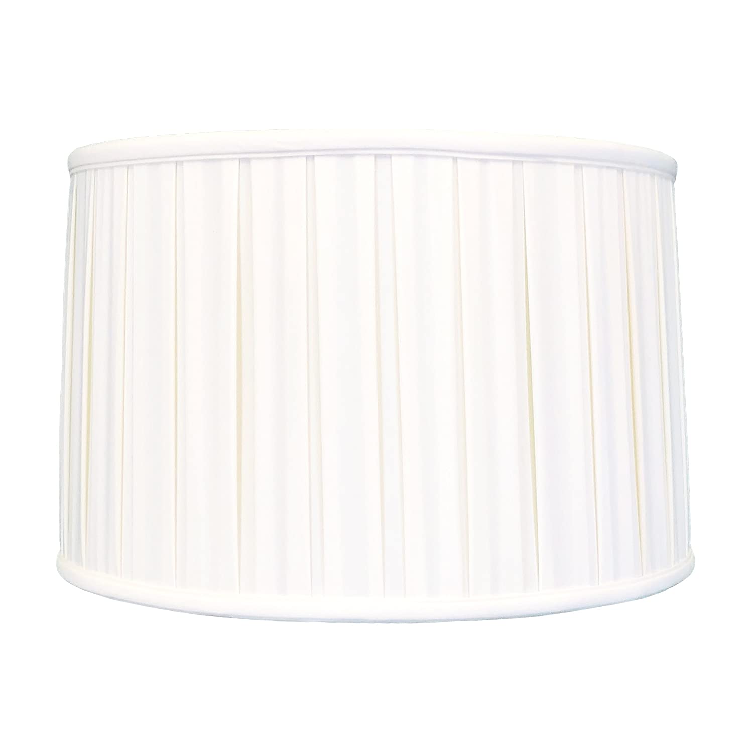 Royal Designs Shallow Drum English Box Pleat Basic Lamp Shade, White, 17&quot;&quot; X 18&quot;&quot; X 11.5&quot;&quot;&quot; (Bs-748-18Wh)