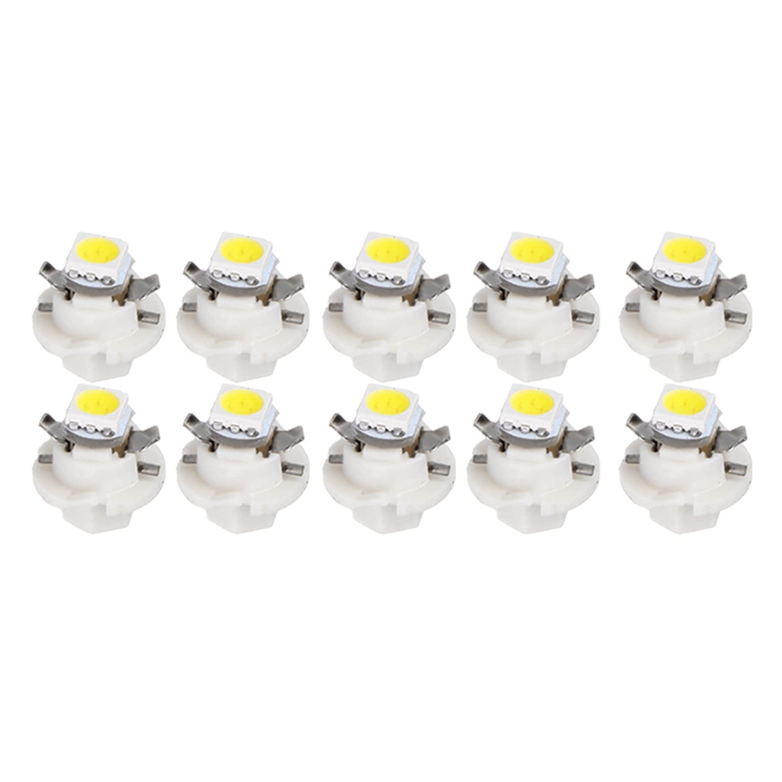 Cciyu 10 Pack Car T5 B8.4D 5050 1Smd White Led Lamps Instrument Dashboard Side Indicator Lights