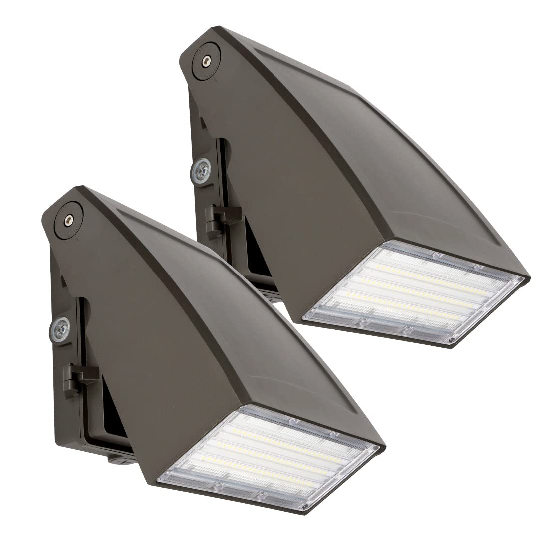 DAKASON (2 Pack) 60W LED Wall Pack, Dusk-to-Dawn Photocell, Adjustable Head, Full Cut-Off Security Light, 5000K 6600lm Replaces 