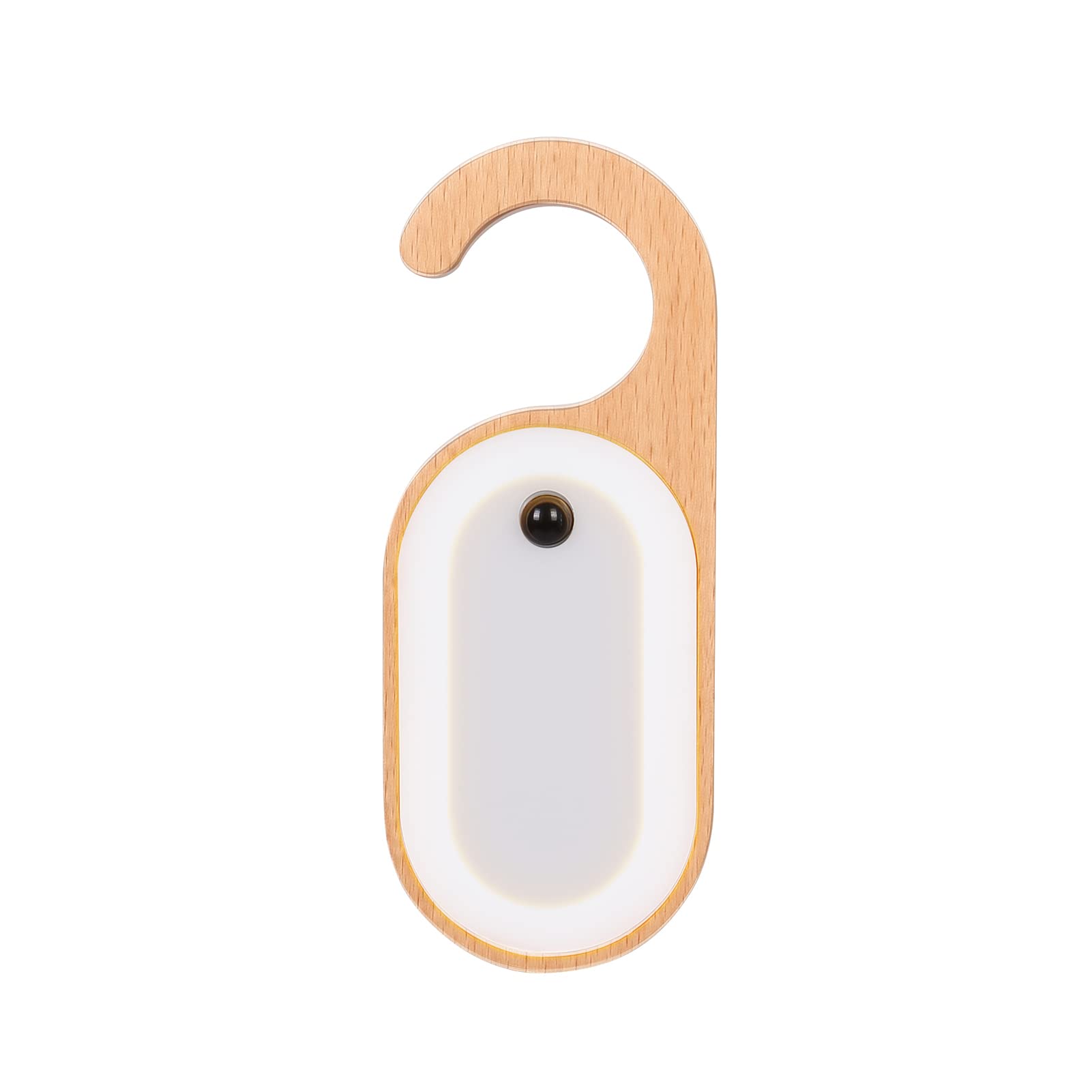 Leapair Wooden Message Memo Motion Sensor Night Light, Doorknob Board LED Lamp, Rechargeable Doorhandle Warm Light Hook Design f