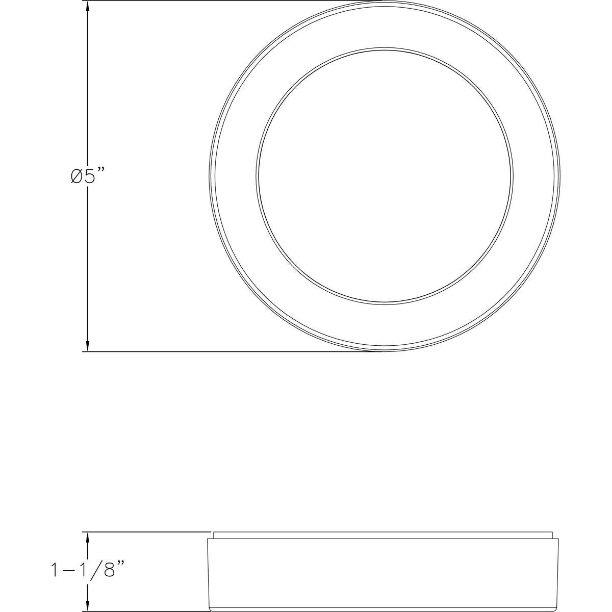 Everlume Collection White 5'' Edgelit Round Flush Mount