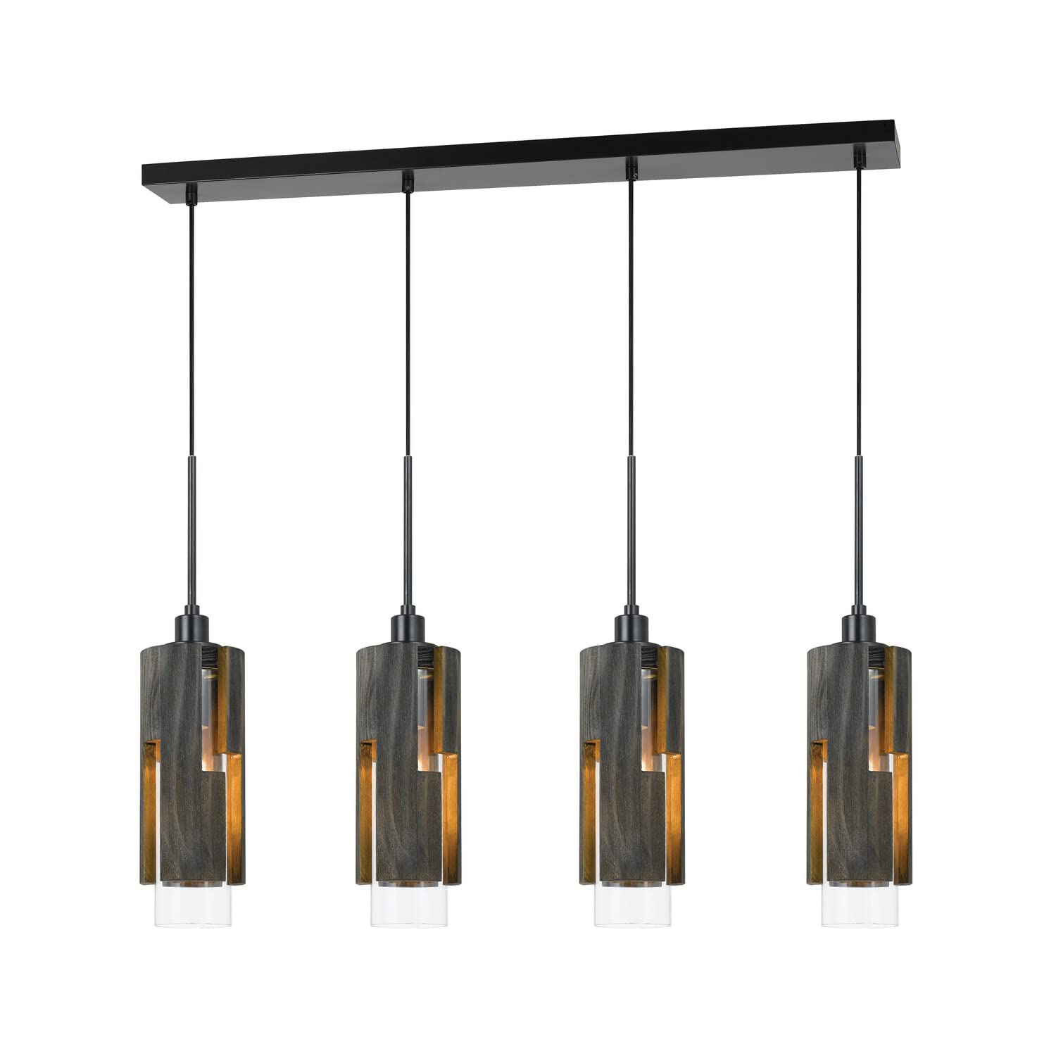 Cal Lighting FX-3641-4 Contemporary Modern Four Light Chandelier in Bronze / Dark Finish, 5.50 inches