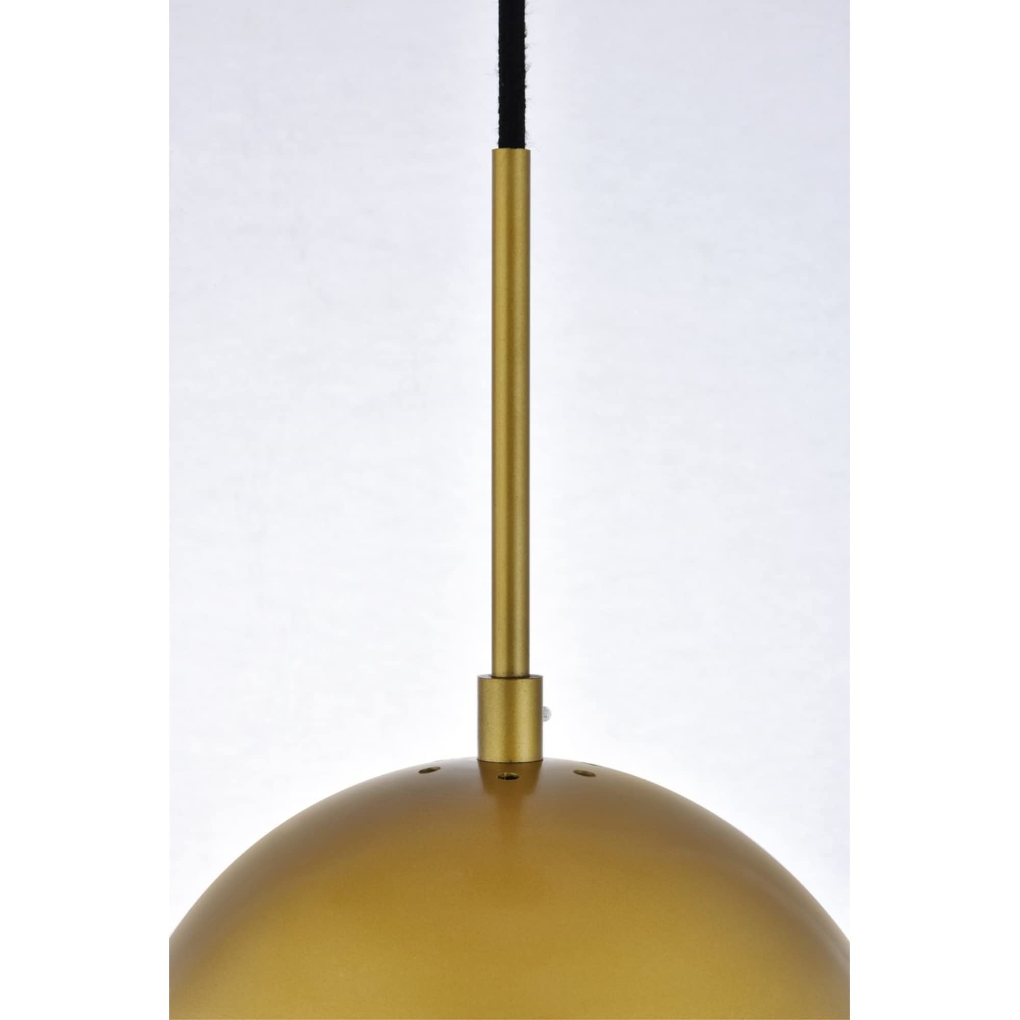 Living District Eclipse 1 Light Brass Pendant with Clear Glass