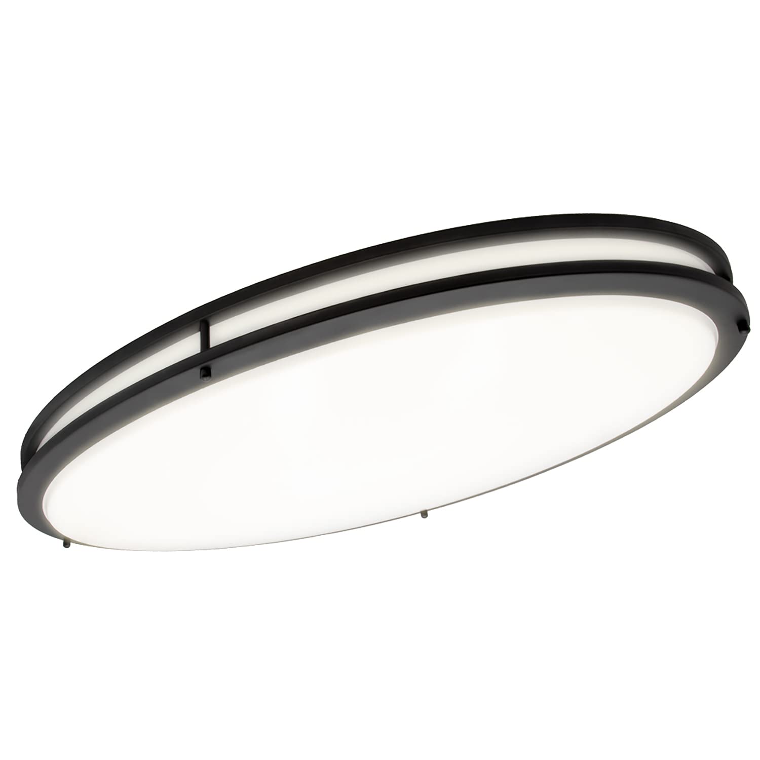 Maxxima 32'' Oval Black Led Ceiling Mount Light Fixture, 5500 Lumens, 3 Cct Color Selectable 3000K/4000K/5000K, Dimmable Flush M