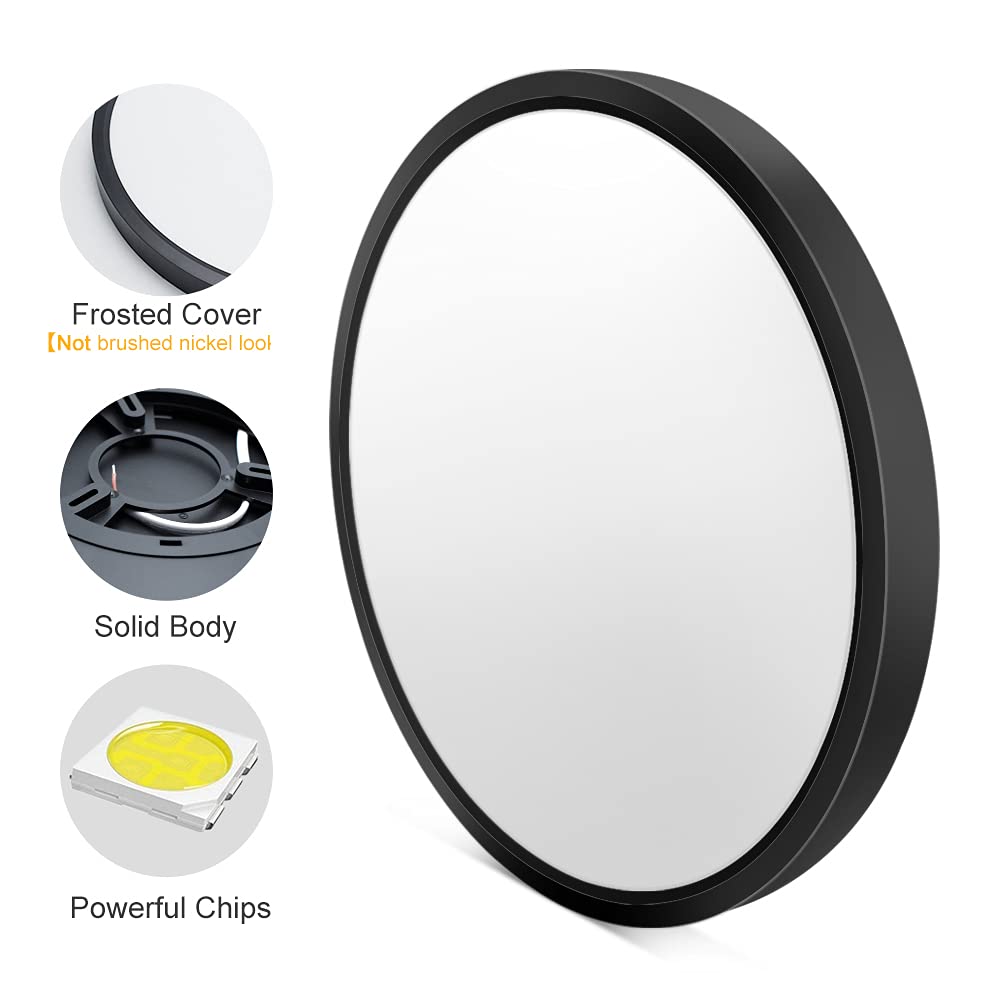 Led Flush Mount Ceiling Light Fixture, 12 Inch 24W (240W Equivalent) 2800K Warm White, 3200Lm, Flat Modern Round Lighting Fixtur