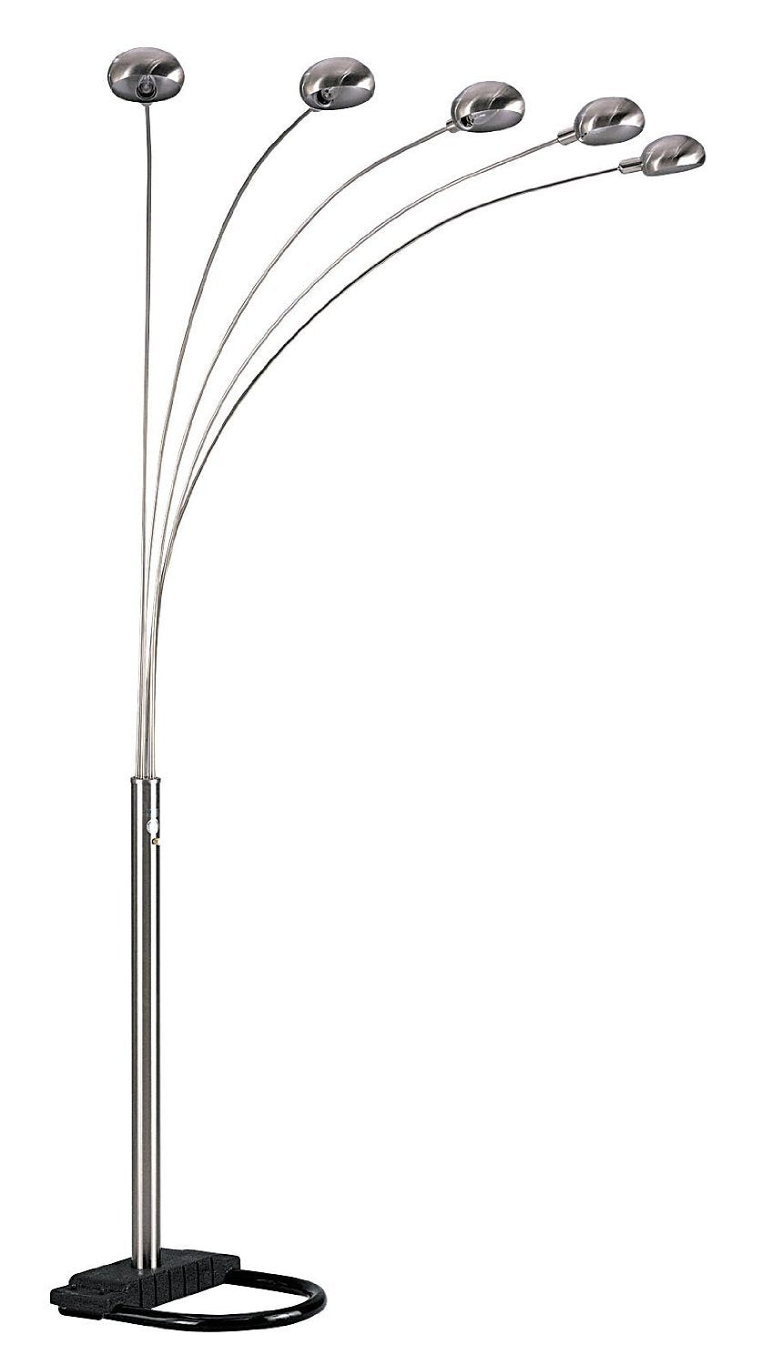 5-Arm Arch Floor Lamp with Dimmer (Silver, 6962)