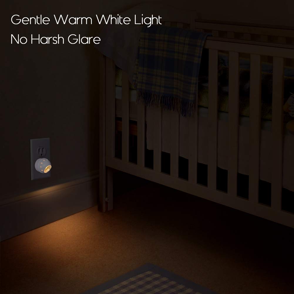 Emotionlite Night Lights, Warm White LED, 360° Rotation, Dusk to Dawn Sensor, 4 Pack, Model ELN-187, UL Listed