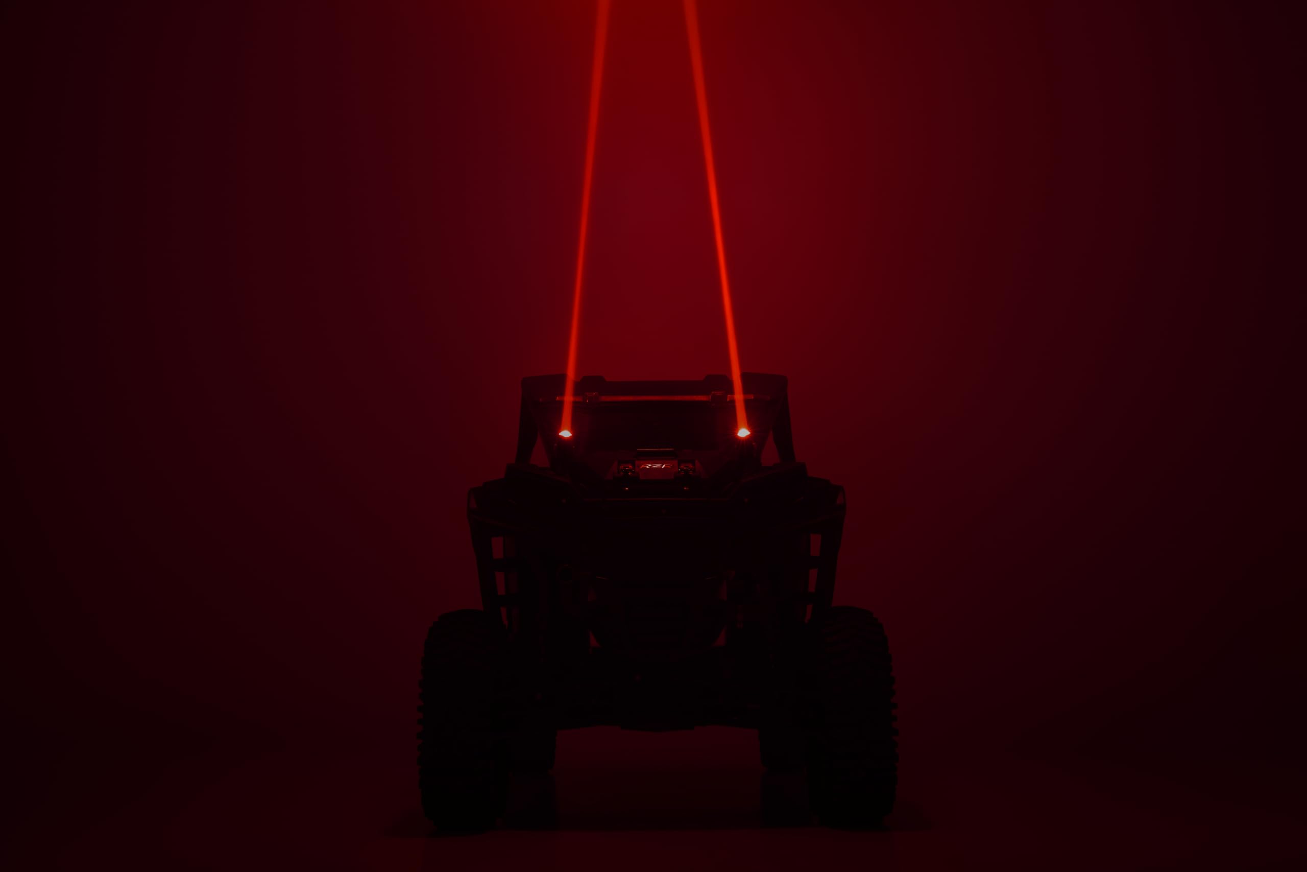 Rough Country Laser Whip Light Kit w/Remote - Multi-Function, Aluminum, 10W, Black, Model 78870