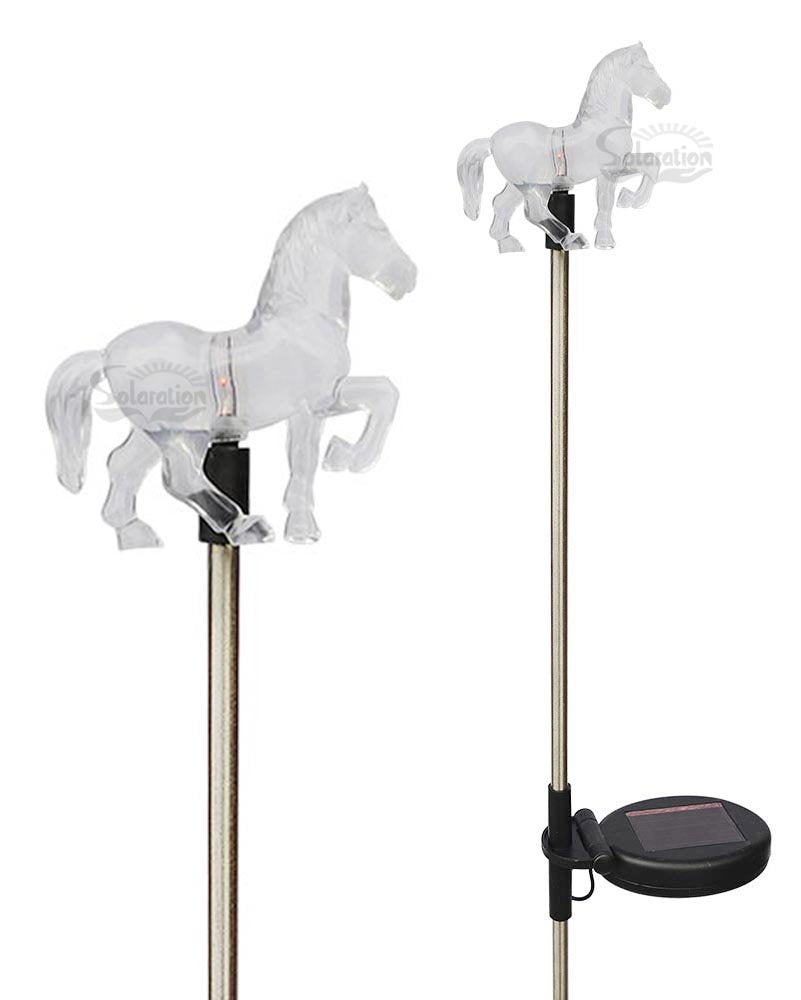 Ntertainment House Set of 2 Clear Acrylic Solar Yard Stick Lights Color Changing E2198