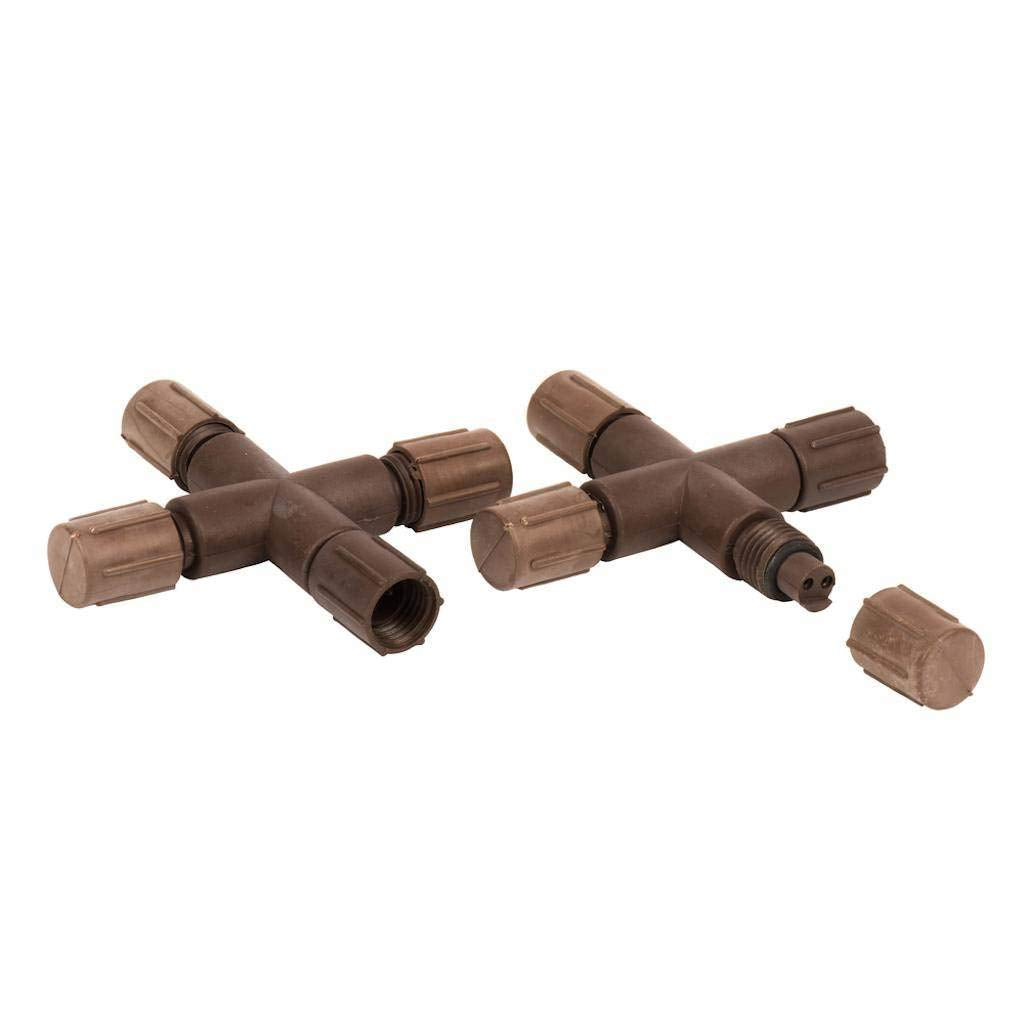 Vickerman Single Mold LED Coaxial X Splitter, Model X6B6614, Brown, 2in Size, 6/Bag, CSA/us Listed