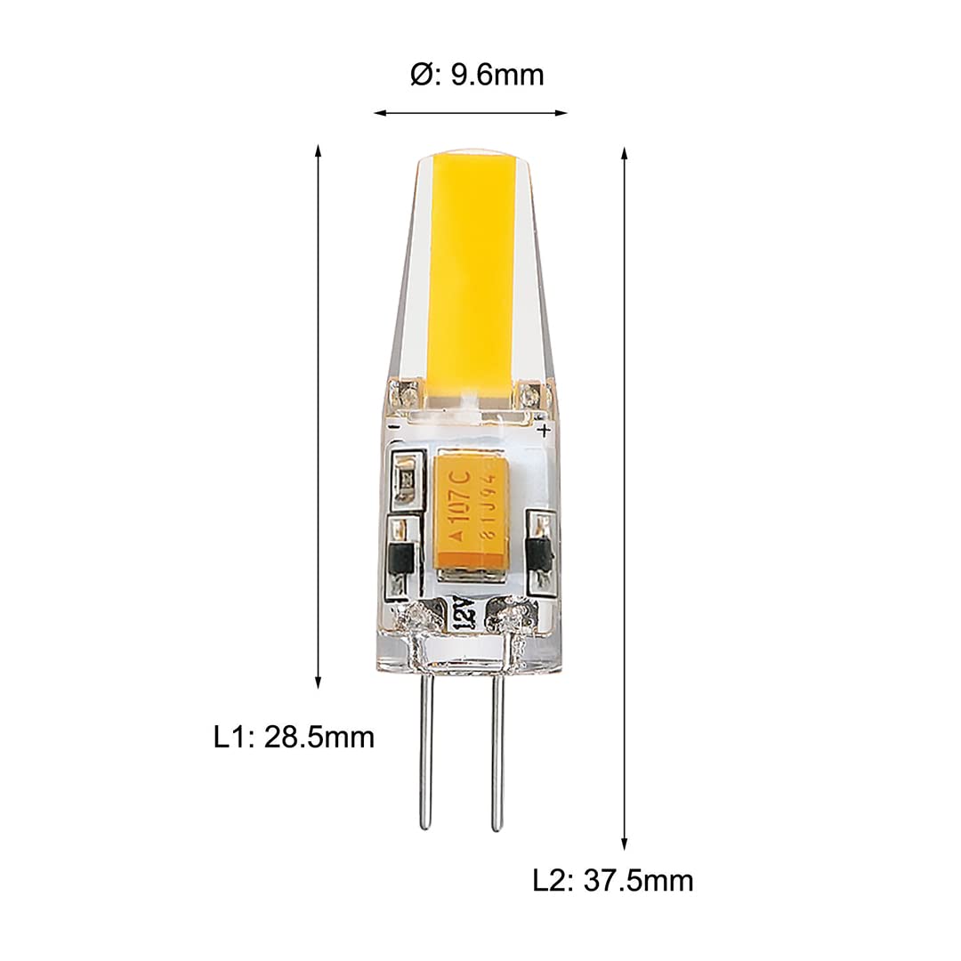 Da Dang Jia 4 Pack G4 Led Bulb D10 X H37Mm, Ac/Dc 12V 1.5W Dimmable 4000K Cool White, Replace 15-30W Halogen Bulbs For Indoor Li