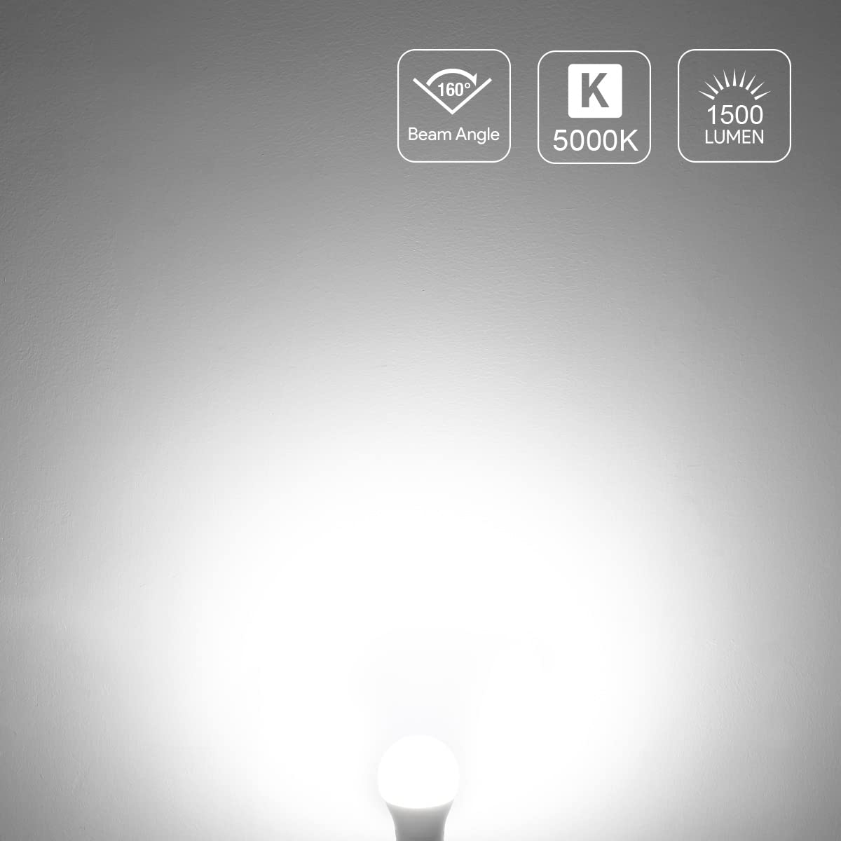 LE 100W Equivalent LED Light Bulbs, 1500 Lumens, Daylight White 5000K, A19 E26, 14W, Pack of 6