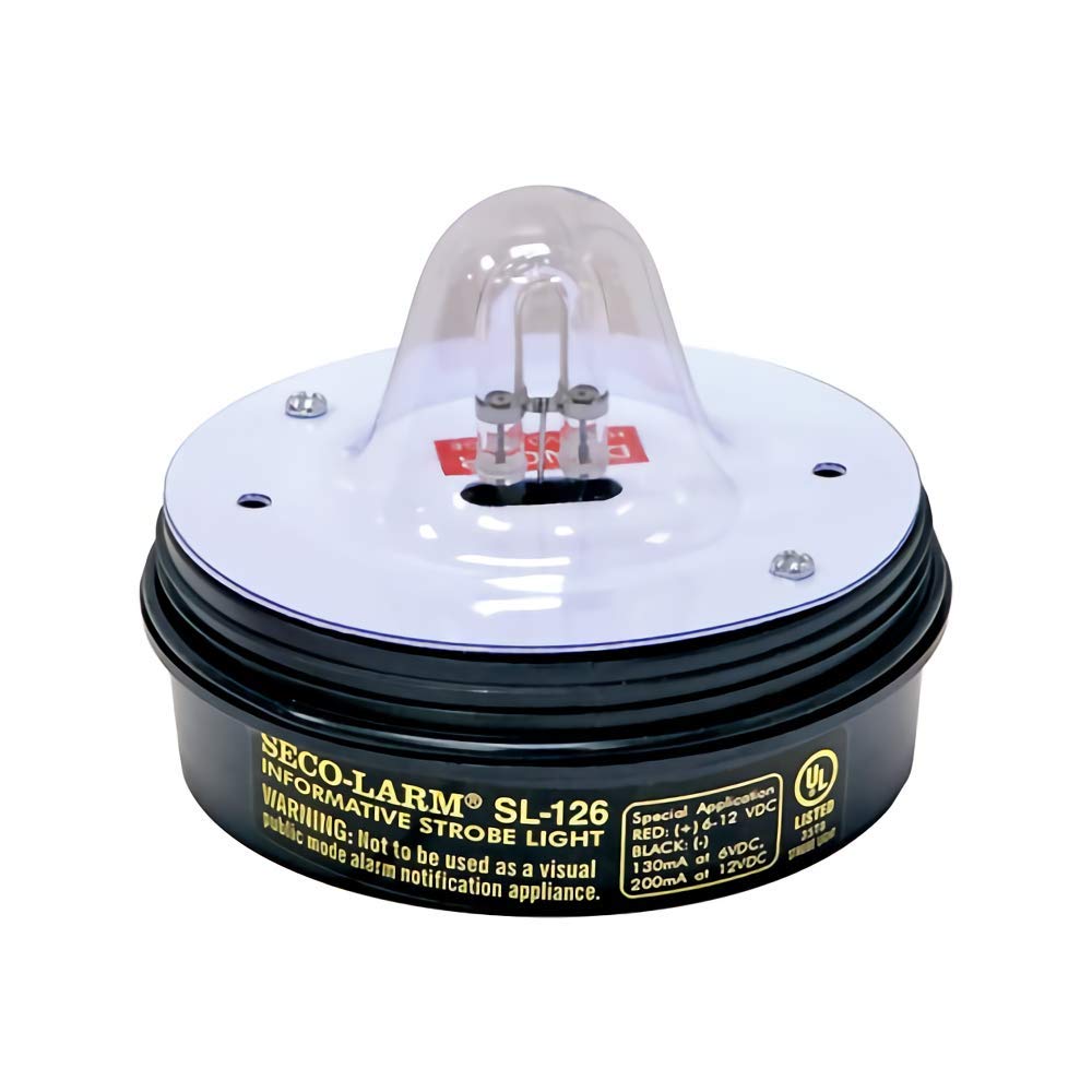 Seco-Larm Sl-126Q/C Clear Strobe Light; For 6 To 12V Use, Easy 2-Wire Installation, 300 Hours Of Rated Life Span, High-Impact Re