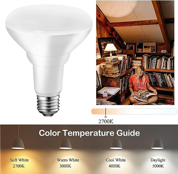 Energetic 20 Pack 65W Br30 Led Recessed Light Bulb, Dimmable, 650 Lumens, Soft White 2700K, E26 Base, Indoor Flood Light For 5/6