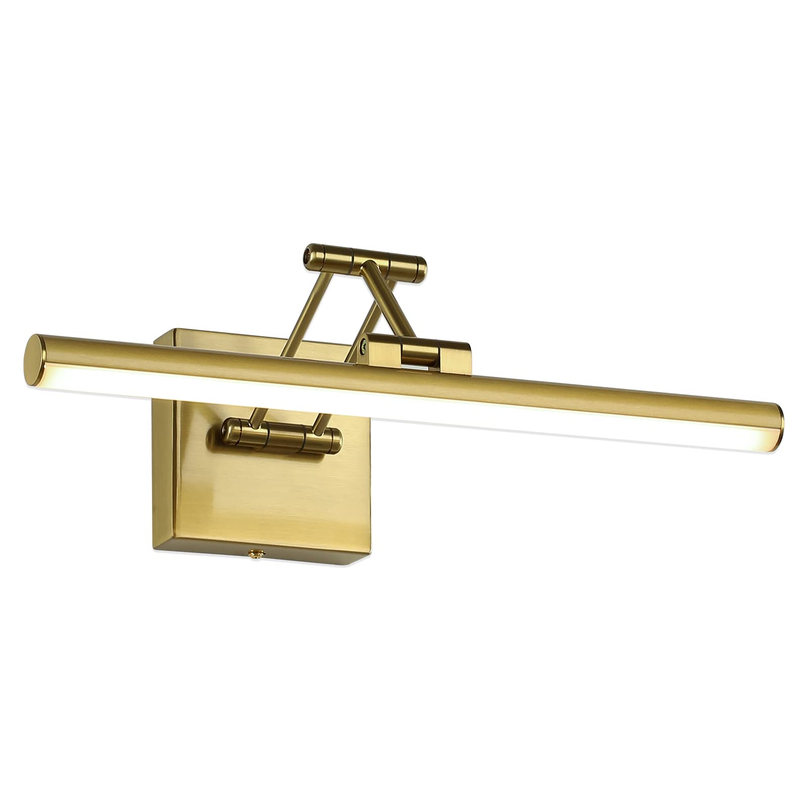 Joossnwell Led Picture Lights For Paintings Dimmable 15.5 Inch Long Hard-Wired Picture Frame Lights Brass Gallery Wall Light With Adjustable Swing Arm Art Display Lamps 7W 3000K Warm White