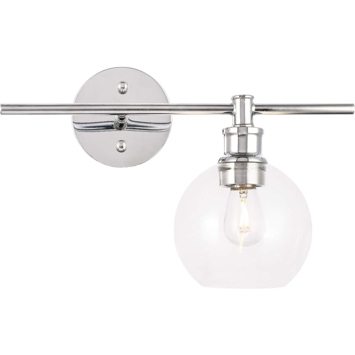 Living District Collier 1 Light Chrome And Clear Glass Right Wall Sconce