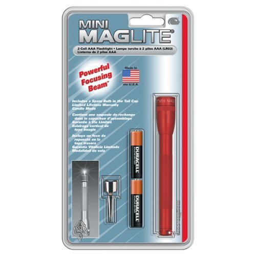 Maglite Mini Incandescent 2-Cell Aaa Flashlight, Red