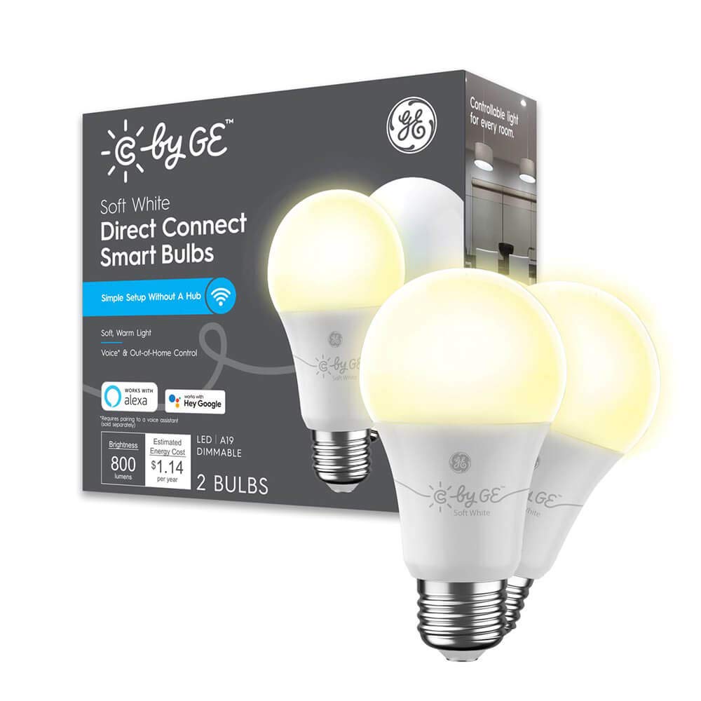 Ge Lighting Cync Smart Led Light Bulbs, Bluetooth And Wi-Fi Enabled, Alexa And Google Assistant Compatible, Soft White (2 Pack)