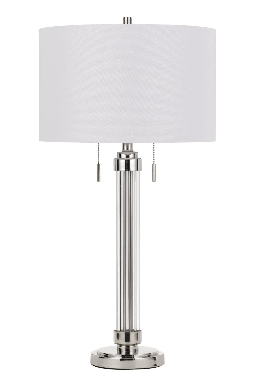 Cal Lighting BO-2829TB Transitional Two Light Table Lamp from Montilla Collection in Pewter, Nickel, Silver Finish, 16.00 inches