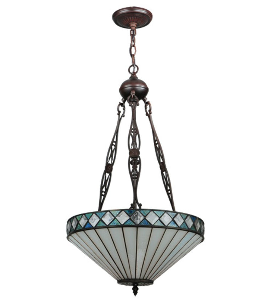 Meyda Tiffany 134525 Diamond Ring Inverted Pendant Light Fixture, 16 Width