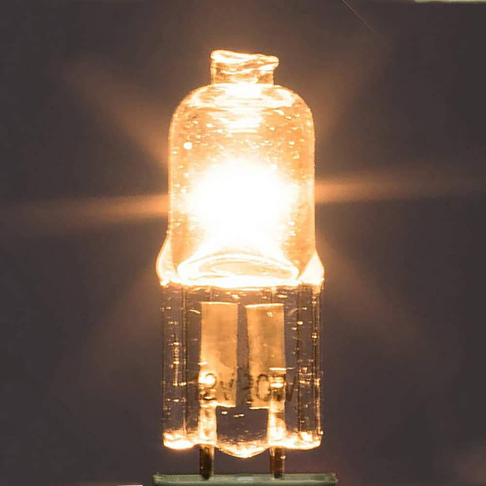 Deezio 12 Volt 20 Watts Gy6.35 Halogen Light Bulb With Glass 2-Pin, 300Lumens, 3000K Bulb Color Temp, 4-Pack (20.00)