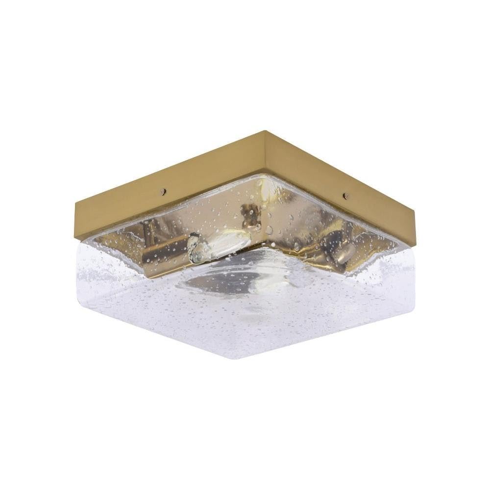 Toltec Lighting 840-NAB-0 2 Light Flush Mount-4.5 Inches Tall and 10 Inches Wide, Finish Color: New Age Brass, Glass Color: Clear Bubble