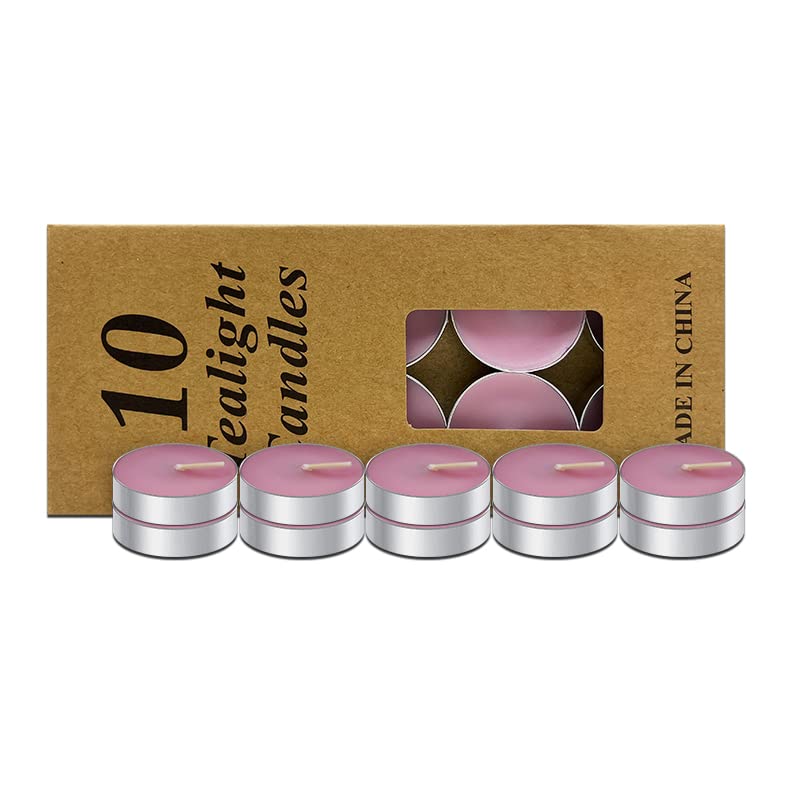 10 Pack Tea Candles Wedding Party and Home Decoration Votive Parties Tealight Small Wishing Bulk with 1.5-2 Hours Extended Burn 
