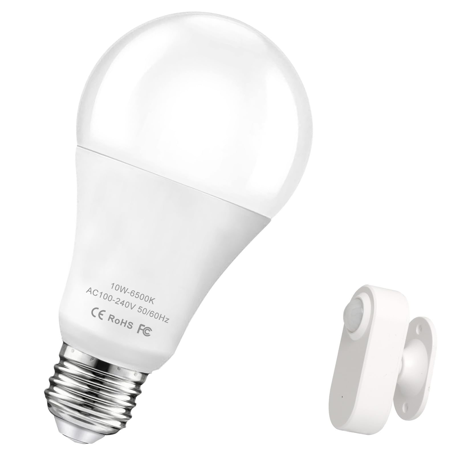 Motion Sensor Light Bulbs  10W (120W Equivalent) 1200Lm Motion Activated Dusk To Dawn Security Led Bulb  6500K Daylight  A19/E26  Auto On/Off Indoor Outdoor Lighting  For Garage Basement Hallway