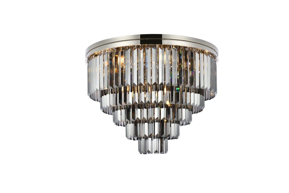 Elegant Lighting Urban Classic 1231F32PN-SS/RC Sydney 17-Light Flush Mount, Polished Nickel