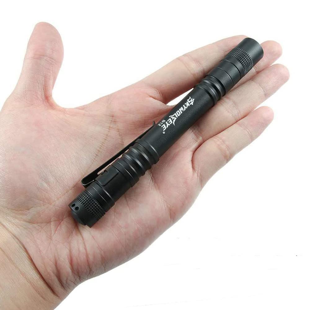 Cussity 2PCS LED Pen Light Flashlight, Ultra Bright Aluminum, Model B12, 2pcs #013-A