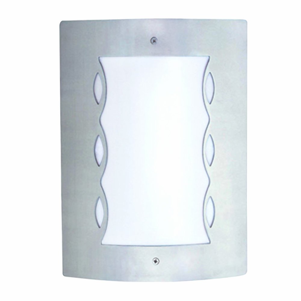 Jesco Lighting Gs10S72 One Light Outdoor Wall Sconce, Brushed Stainless Steel Finish With Opal White Acrylic Glass