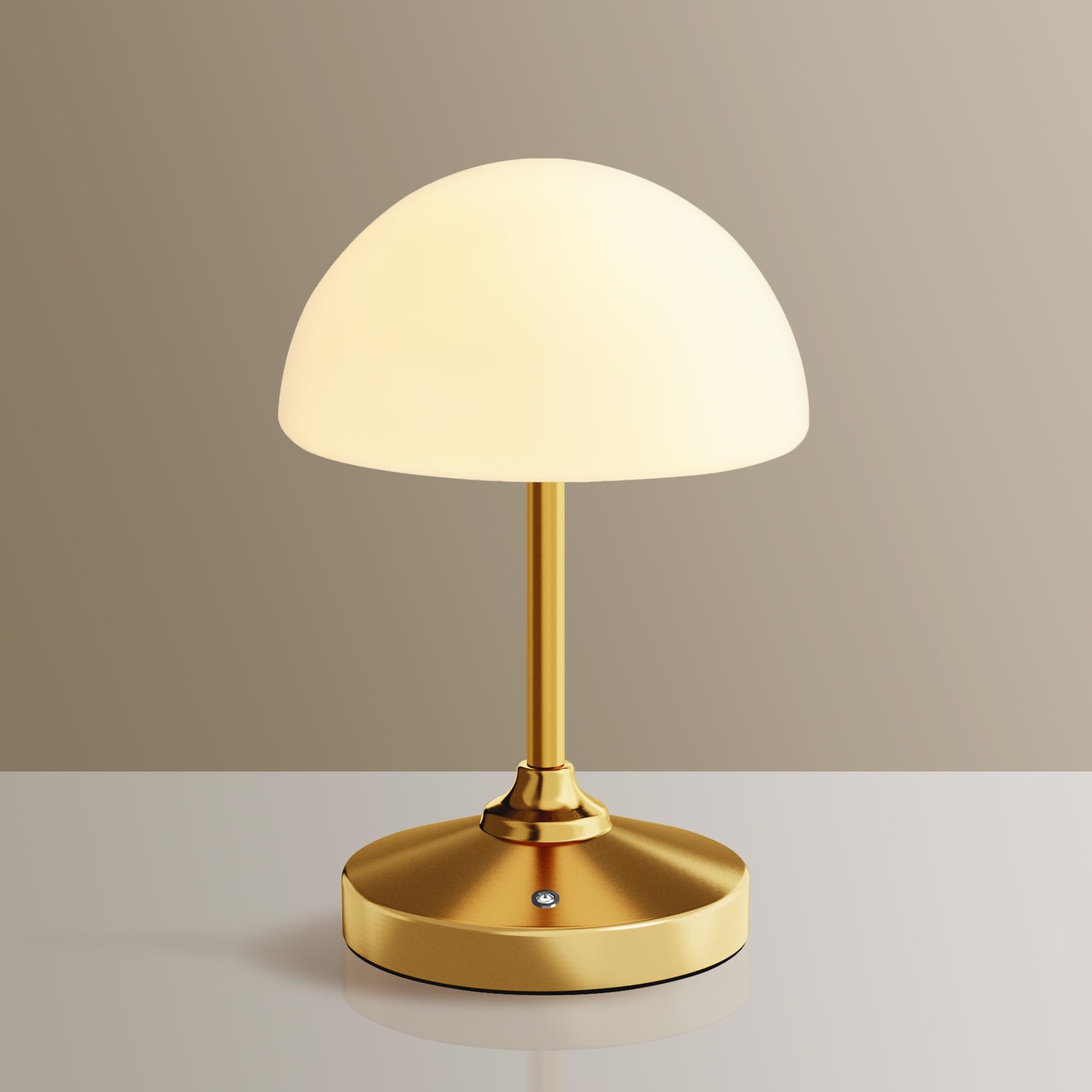 Dawnwake Mushroom Lamp Cordless Lamp Table Lamp Outdoor Waterproof Shower Lamps 5000mAh Rechargeble Battery Operated Dimmable Touch Desk Lamps LED Night Light for Bathroom Patio Camping Outdoor(Gold)