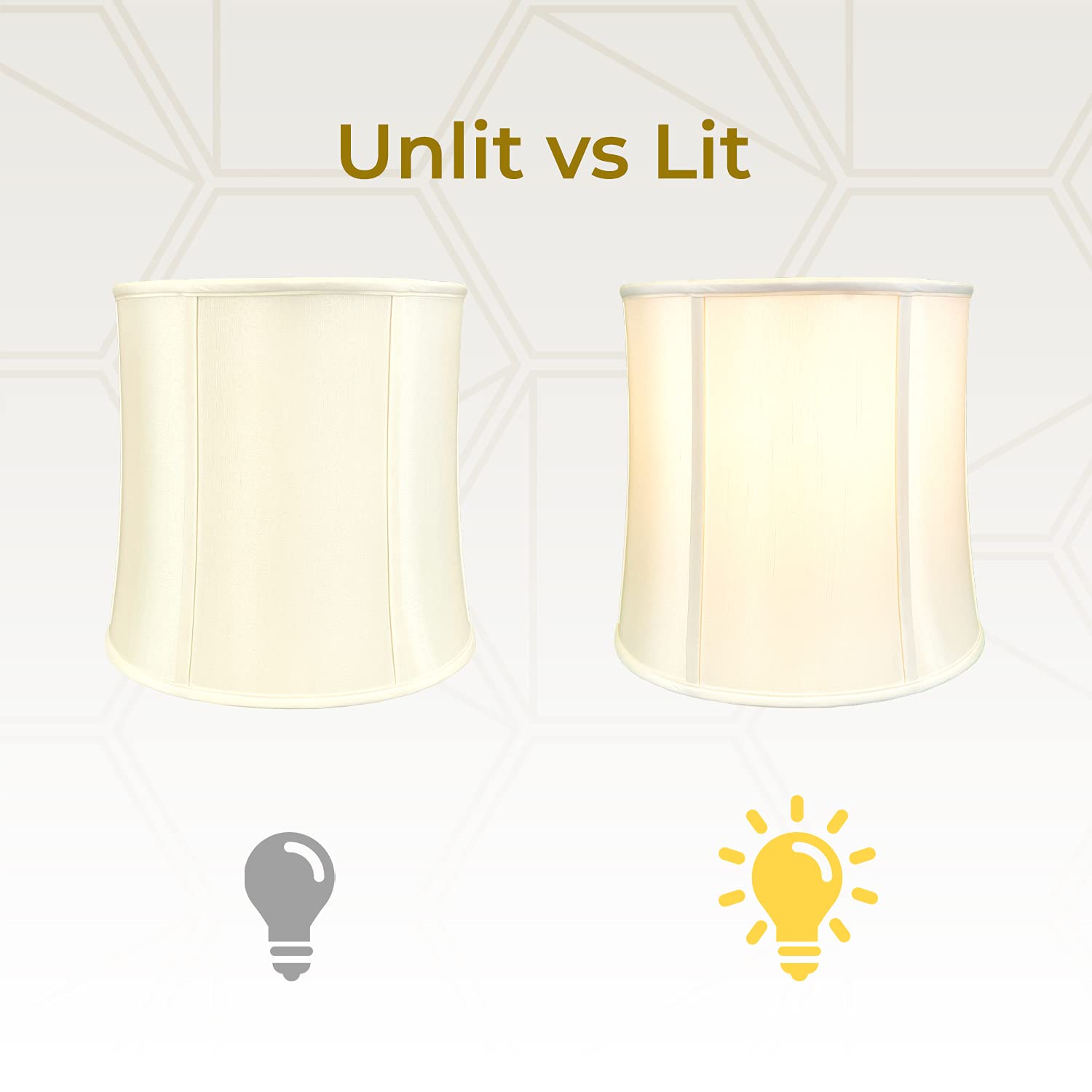 Royal Designs, Inc. Drum Lamp Shade, Faux Silk, 13 x 14 x 14, Eggshell, 2-Pack, Model BS-719-14EG-2