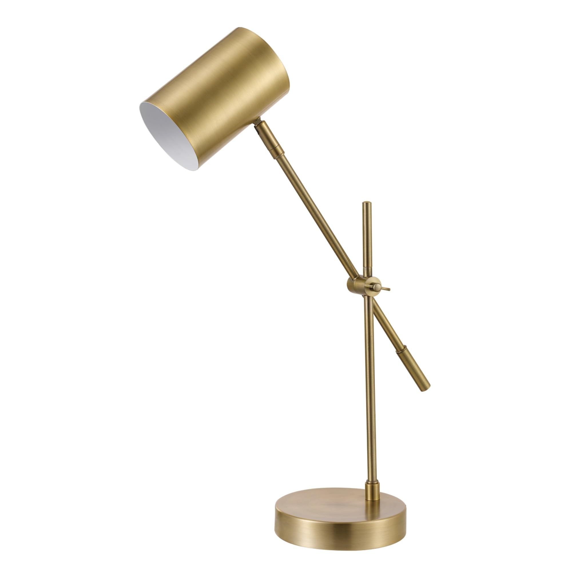 Globe Electric Desk Lamp 20in Adjustable Height Matte Brass Finish Model 52098