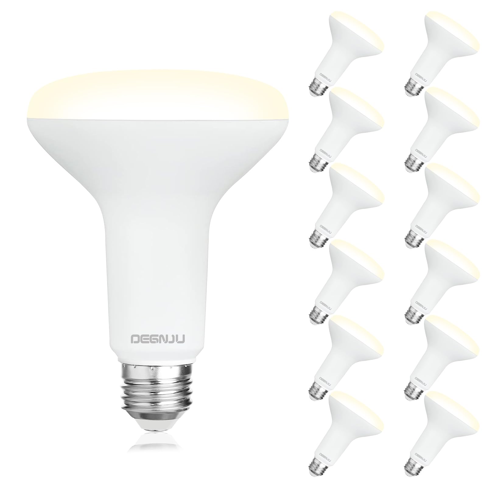 Degnju 12 Pack Indoor Flood Light Bulbs, Br30 Led Bulb 7W Equivalent 65W, Dimmable Recessed Light Bulbs, 650Lm 3000K Warm White 