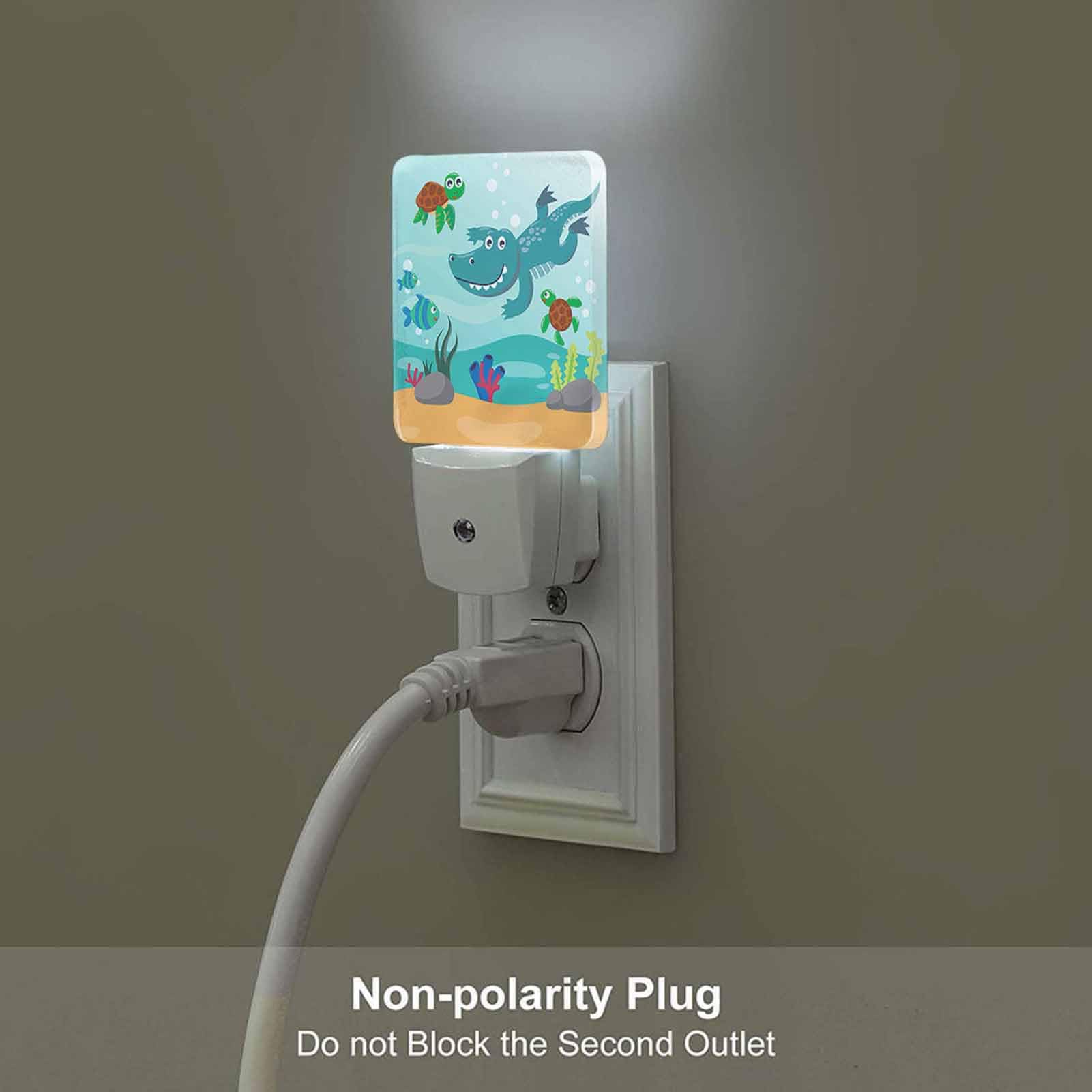 Led Night Light,Diving Funny Aligator Turtle Cartoon Led Night Light Plug Into Wall With Dusk To Dawn Light Sensor White Energy