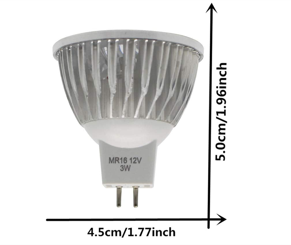 K JINGKELAI MR16 LED Light Bulbs 3W Cool White 6000K 6 Pack Metal Spotlight for Landscape Recessed Lighting
