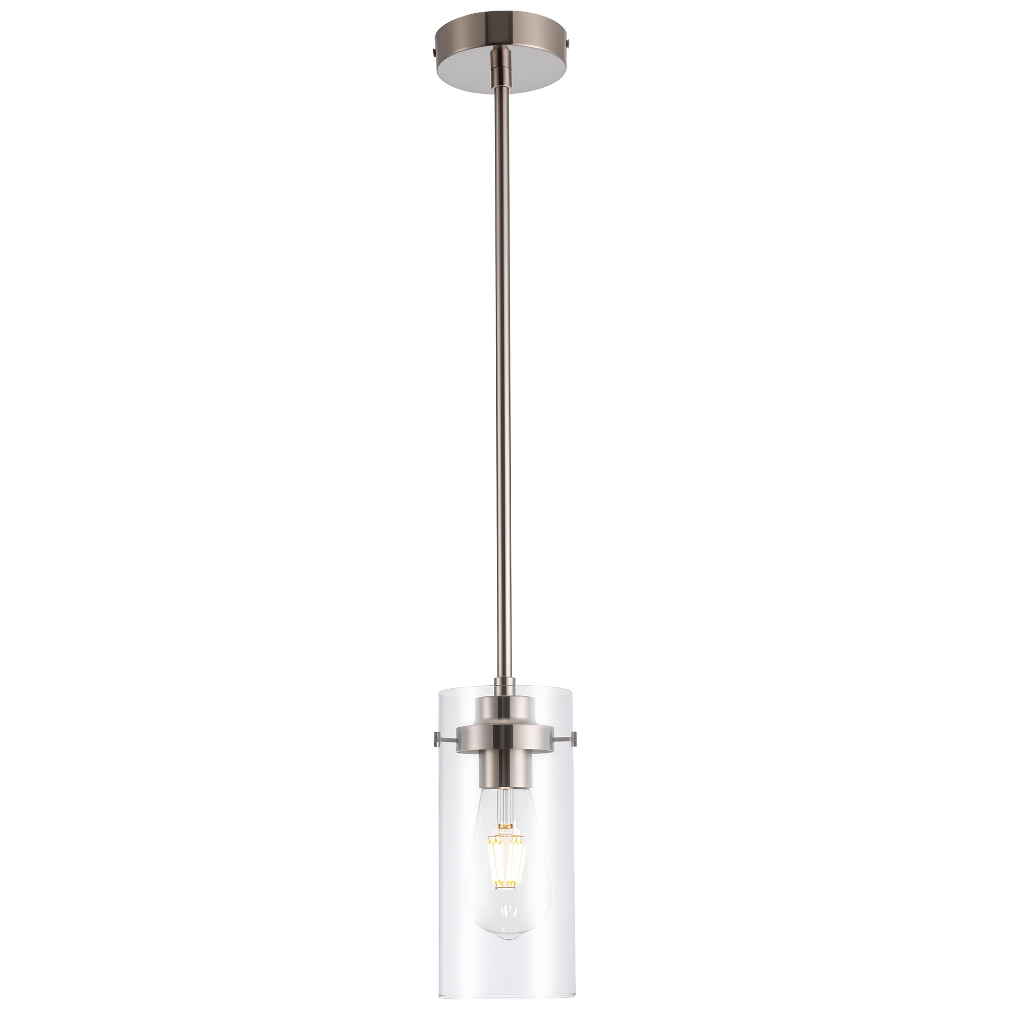 BESTWEST Pendant Lights Kitchen Island, Kitchen Lights Ceiling Hanging, Kitchen Light Fixtures Brushed Nickel Finish, Industrial