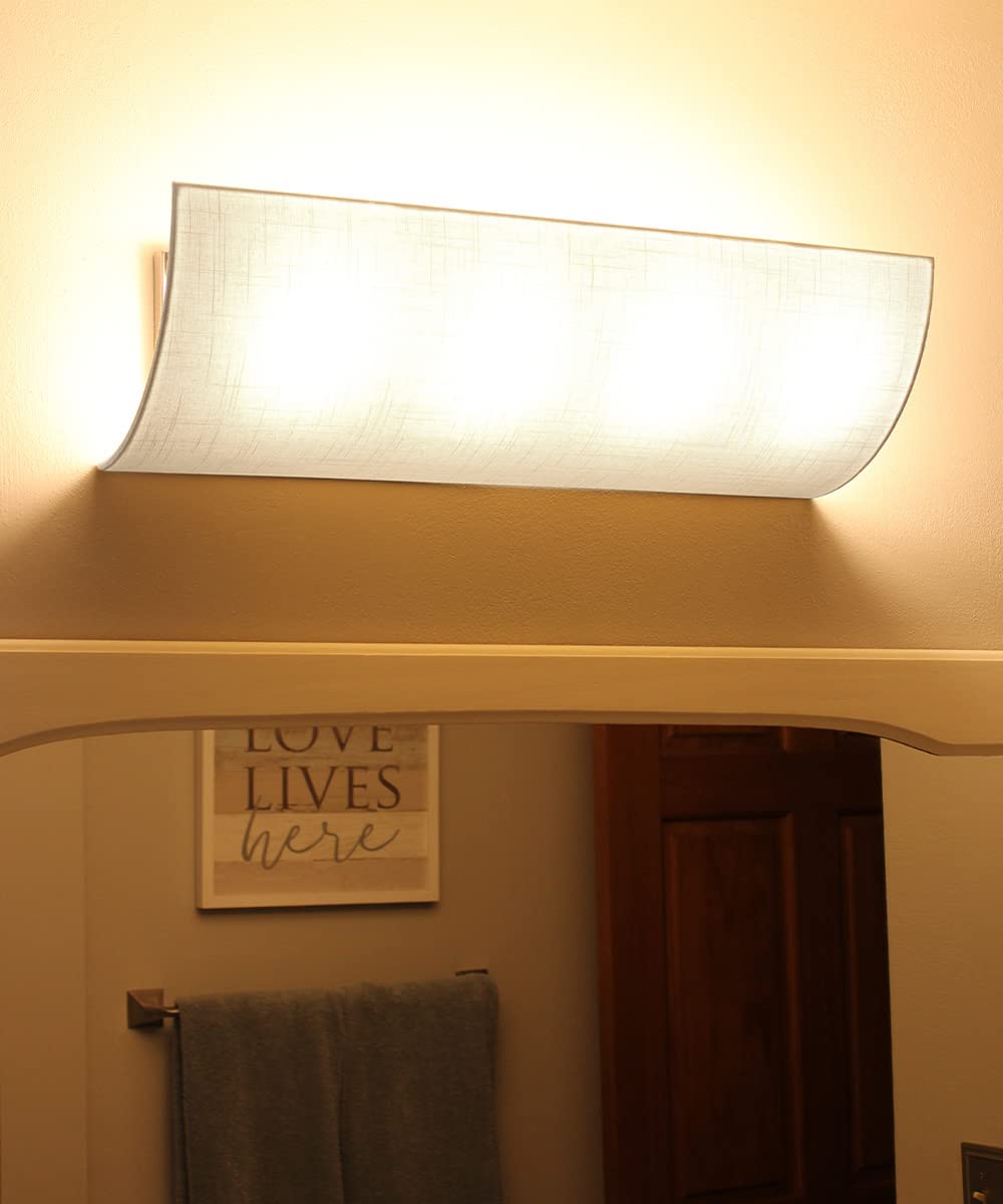HomeConcept Moderne Vanity Light Cover Conversion Kit, 20inW, White Fabric Shade, Model VS0720SWH