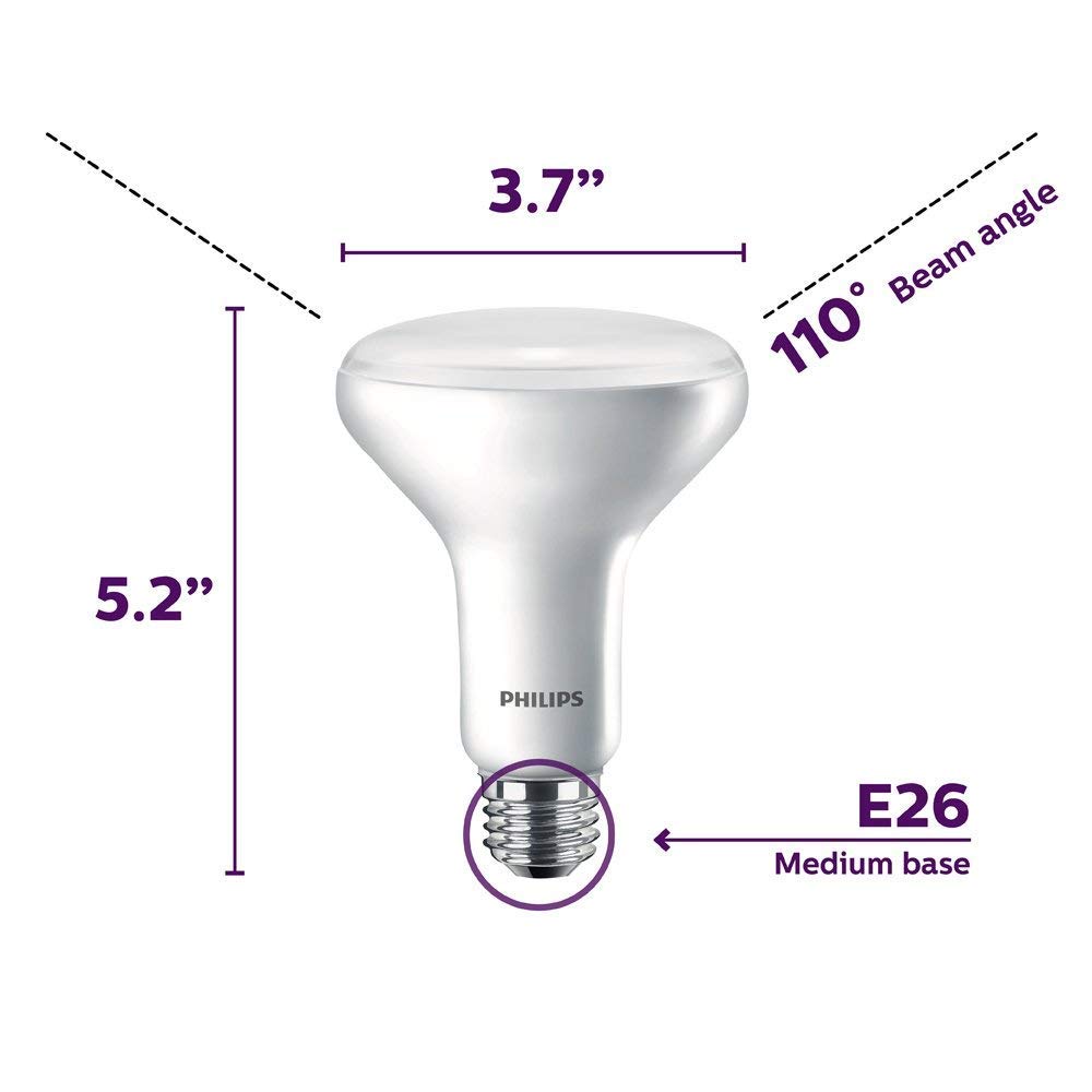 Philips LED BR30 Light Bulb, EyeComfort, 650 Lumen, 9W=65W, Daylight (5000K), E26 Base, 6-Pack