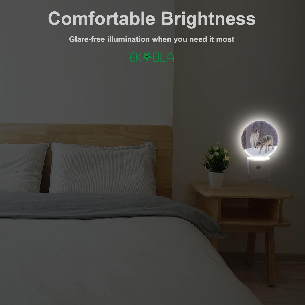 Ekobla Wolf Spirits Night Lights Plug Into Wall Wolf Howling In Woods Magical Wildlife Animal Plug In Night Light Dusk To Dawn S
