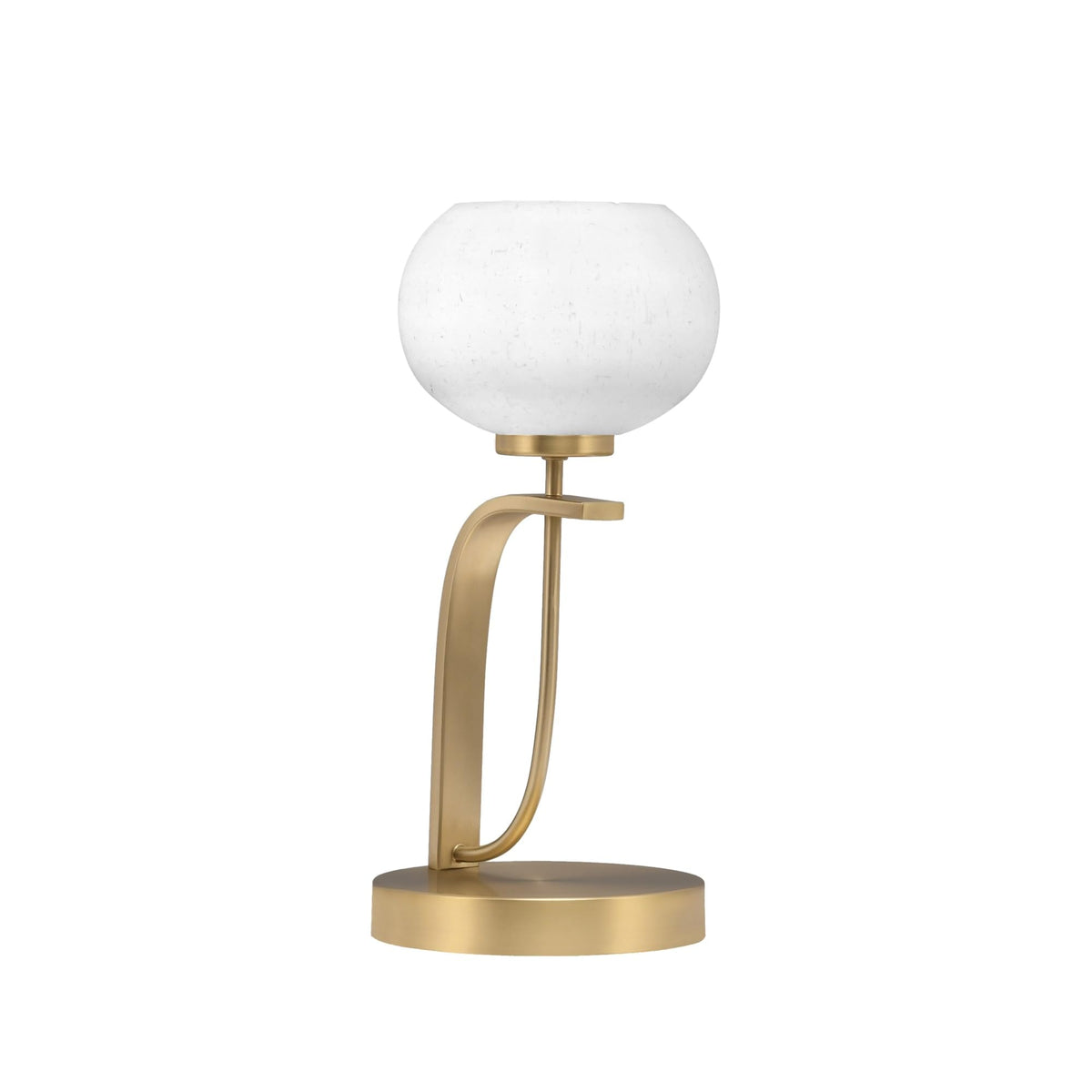 Toltec Lighting Cavella Accent Lamp, New Age Brass Finish, 7&quot; White Muslin Glass