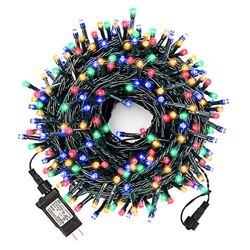 XUNXMAS Bright Christmas Lights Outdoor 300 LED String Lights, 100ft Connectable 8 Modes Christmas String Lights Tree Lights for