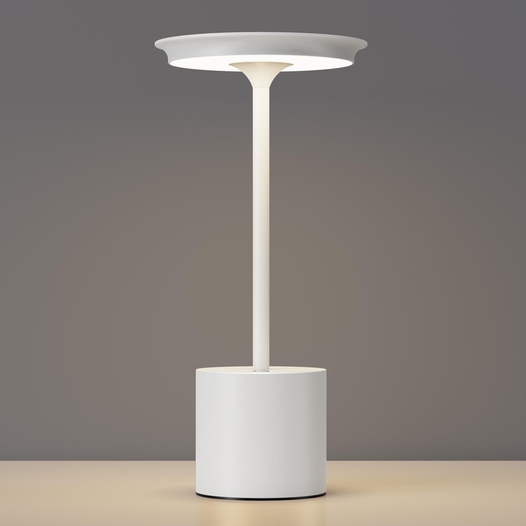 Sikevht Cordless Table Lamp, Portable Rechargeable 6000Mah Outdoor Table Lamp, 3 Color Stepless Dimming Battery Powered Lamp, Le