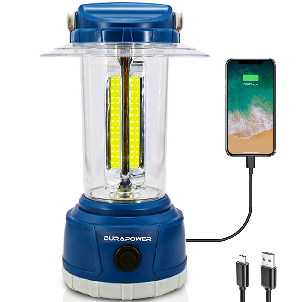 Durapower Led Camping Lantern Rechargeable  Bright 2000 Lumen  5 Modes  4000 Mah Power Bank  Ip44 Waterproof Lantern For Hurricane  Emergency  Power Outages  Home