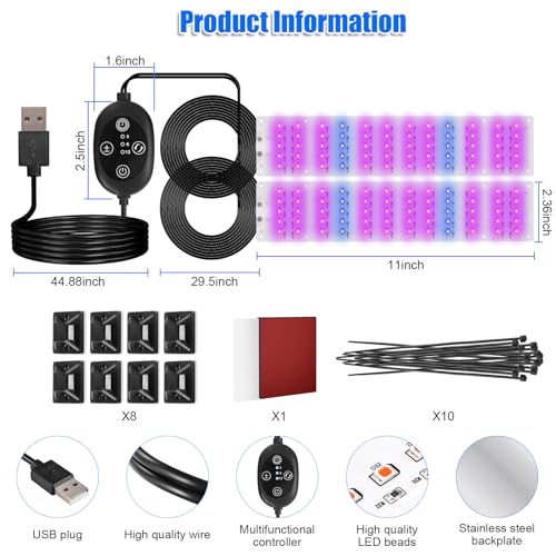 Grow Lights For Indoor Plants, Usb Led Grow Lamp, Waterproof Grow Light With 3/6/12H Timer Switch For Indoor Plants Seeding Veg Flower Growing Lamp