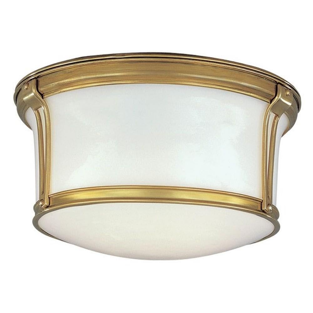 Hudson Valley Lighting 6510-AGB Newport Collection - Two Light Flush Mount, Finish Color: Aged Brass